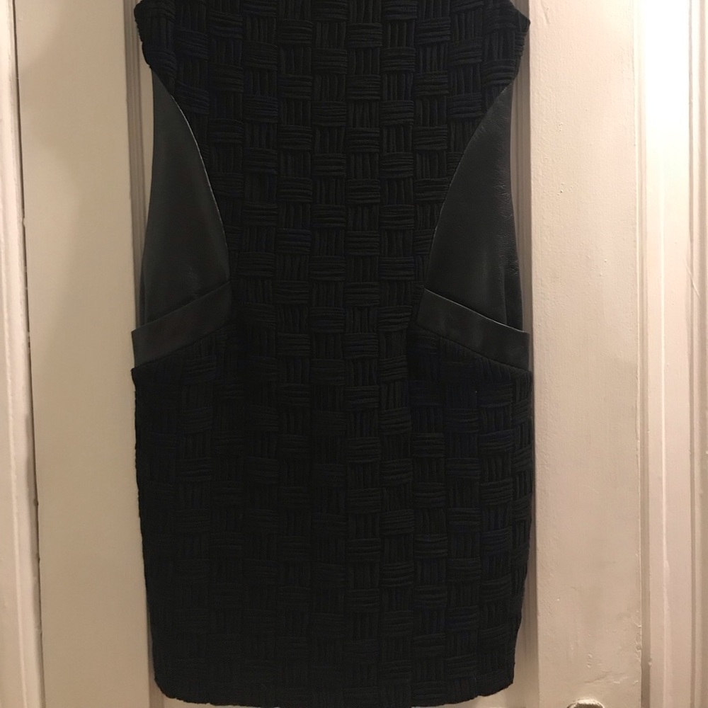 4x HPπ Ali Ro LBD Black Leather Trim Dress - Picture 8 of 8
